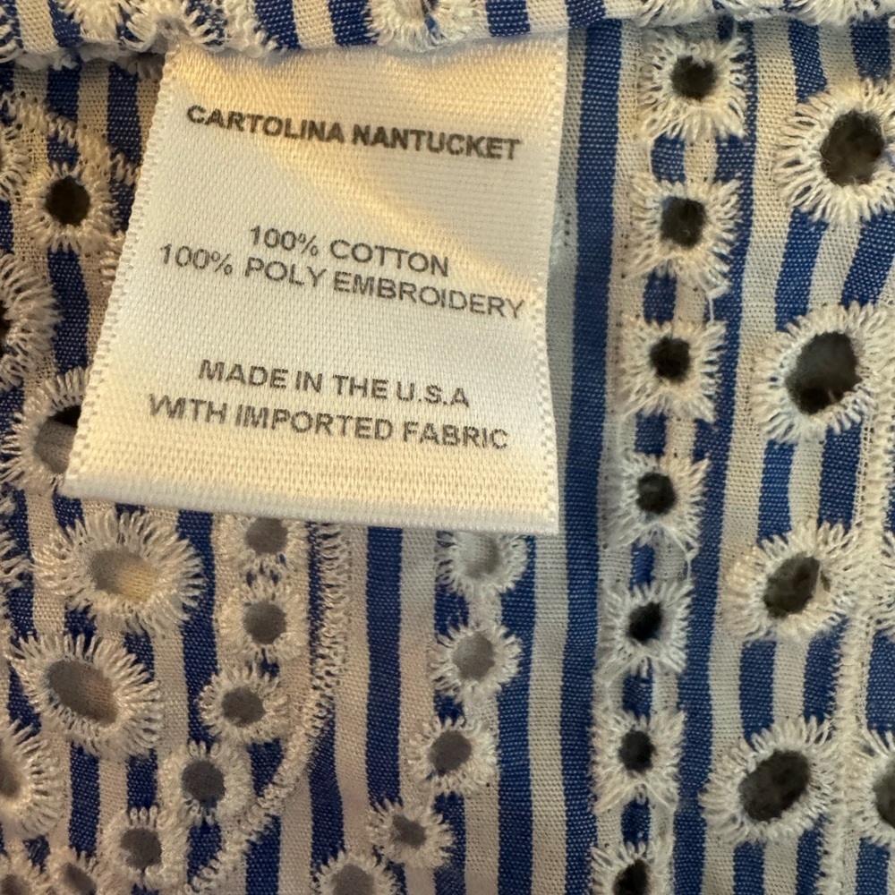 Cartolina Nantucket Blue White Marin 100% Cotton Eyelet Halter Top New Large nwt - Picture 9 of 10
